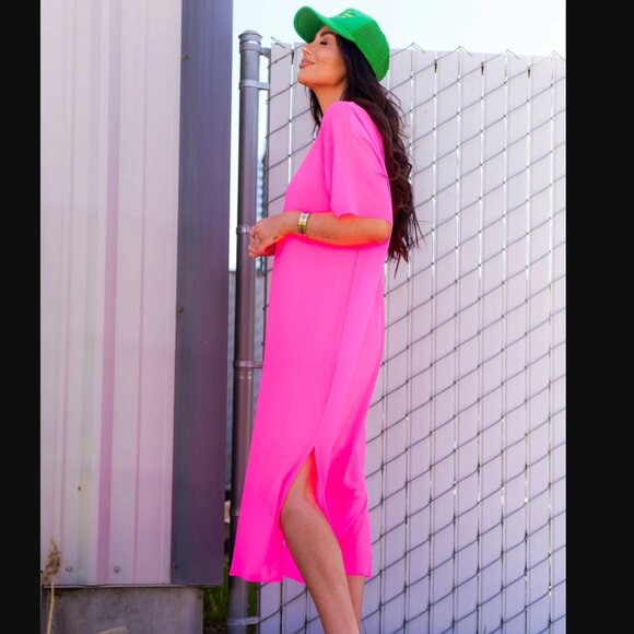 NWT Dressed in LALA Karma Oversized Mesh Dress + Slip - Picture 3 of 4